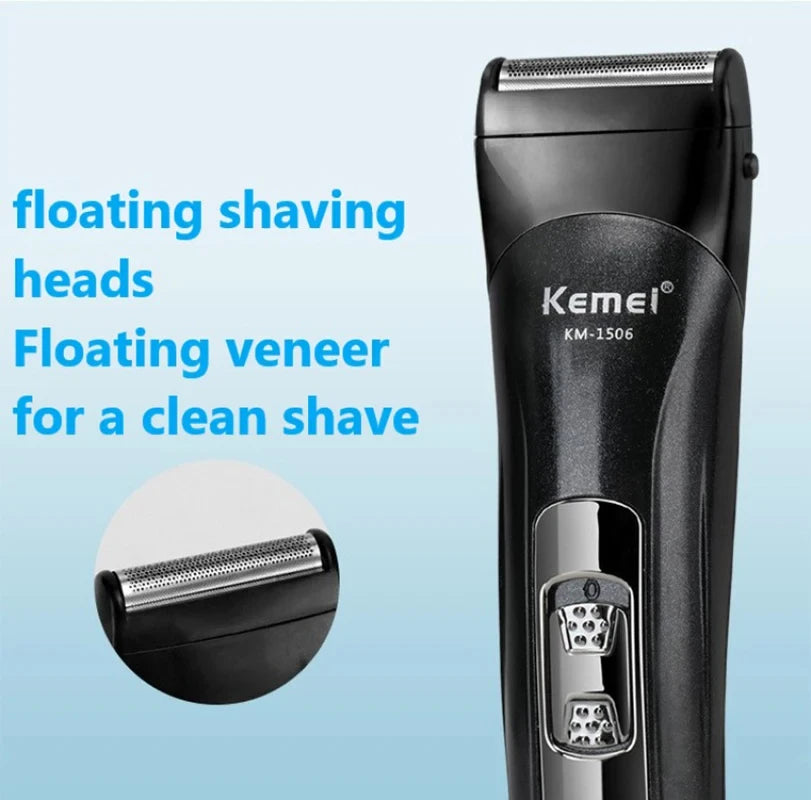 Kemei KM-1506 3 in 1 Electric Shaver USB Rechargeable Hair Trimmer Professional Nose Shaving Machine for Men