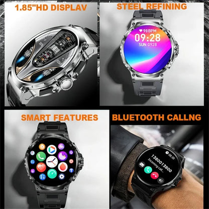 2024 Men's Smart Watch Ultra HD AMOLED Screen Bluetooth Call GPS Tracker 1.85 Inch Screen With 710 Mah Battery