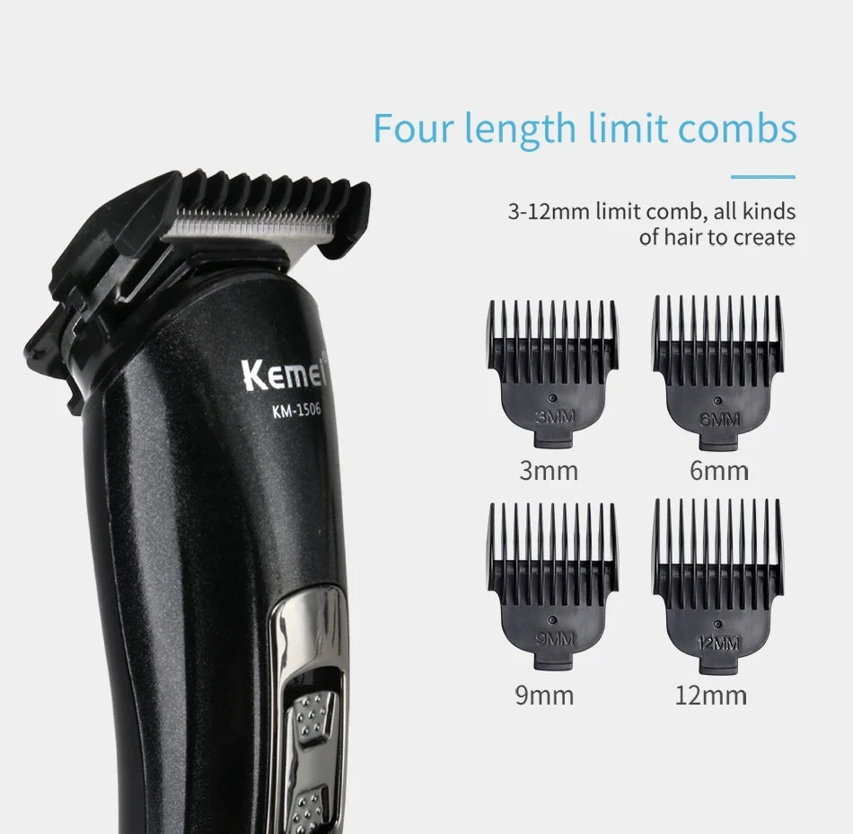 Kemei KM-1506 3 in 1 Electric Shaver USB Rechargeable Hair Trimmer Professional Nose Shaving Machine for Men