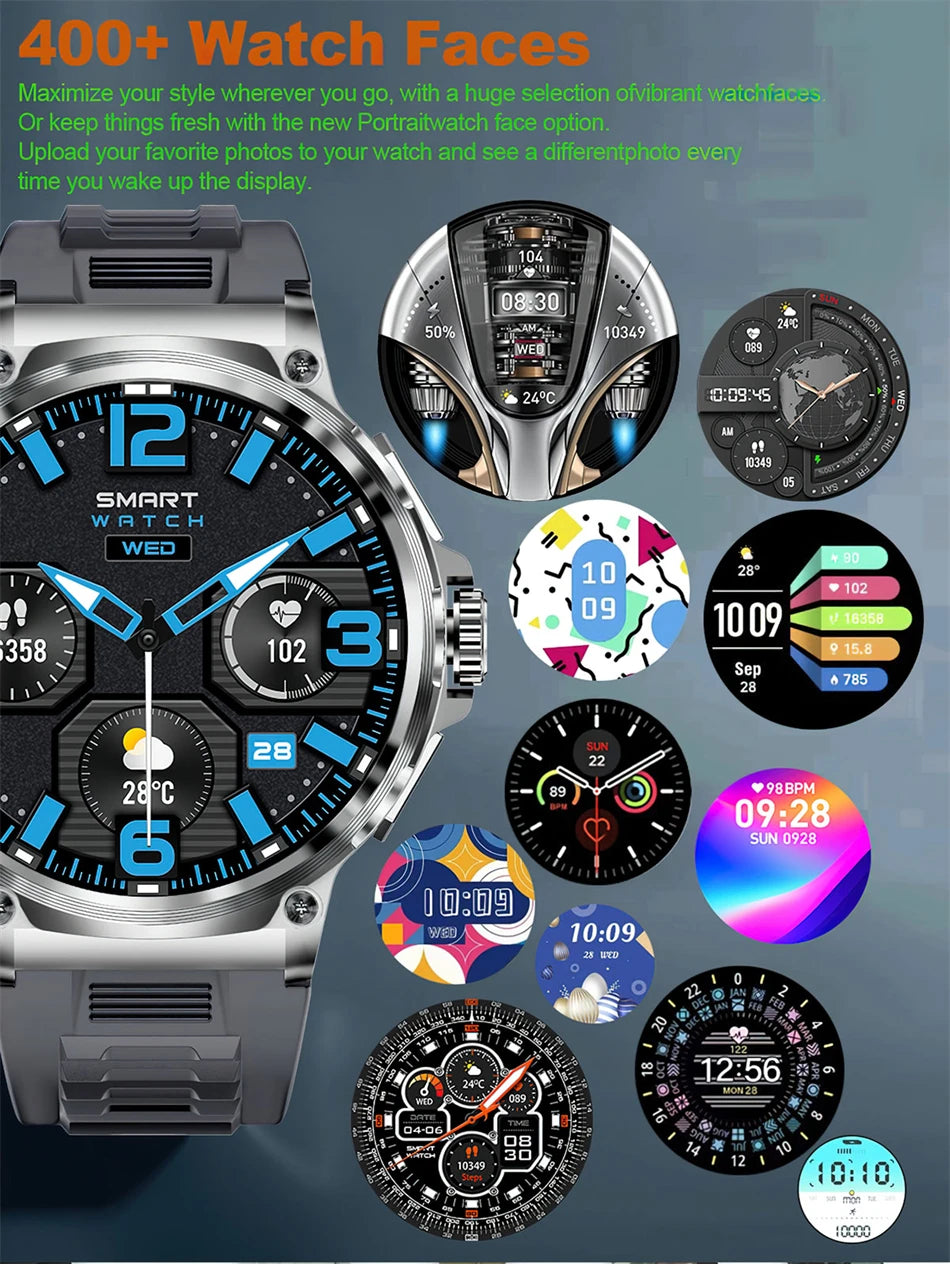 2024 Men's Smart Watch Ultra HD AMOLED Screen Bluetooth Call GPS Tracker 1.85 Inch Screen With 710 Mah Battery