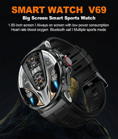 2024 Men's Smart Watch Ultra HD AMOLED Screen Bluetooth Call GPS Tracker 1.85 Inch Screen With 710 Mah Battery