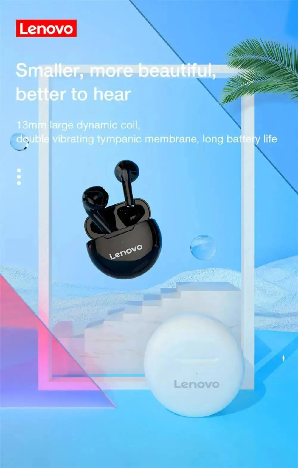 Lenovo Air Pro 6 TWS Wireless Bluetooth Earphones Short Eye-Catching Sports Headset For Xiaomi Android Apple iPhone