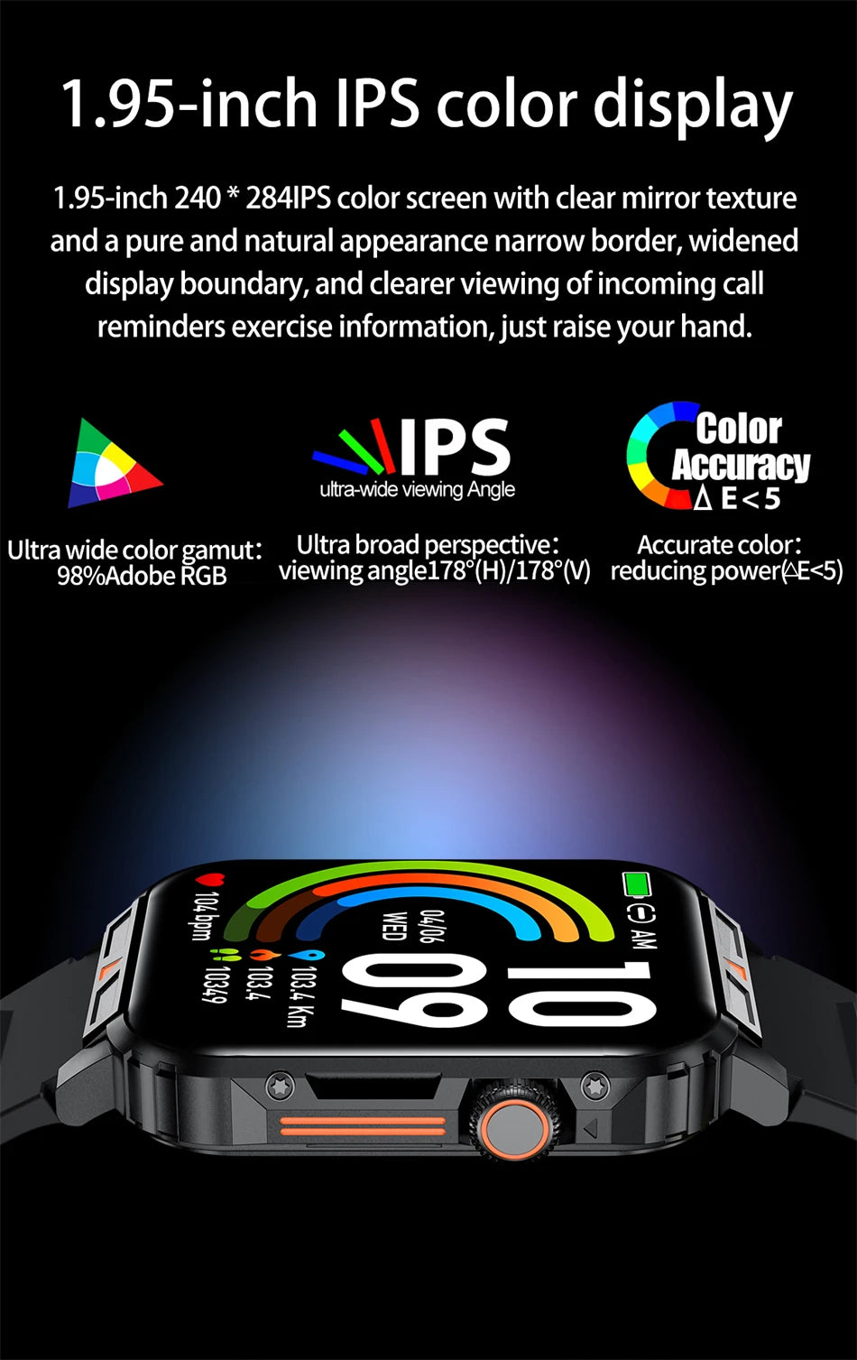 2024 New Military Man Smart Watch Outdoor 1.95 Bluetooth Call IP68 Waterproof Fitness Tracker for Android IOS