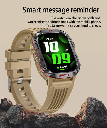 2024 New Men's Military Outdoor Sport Smart Watch with 600 mAh Battery Waterproof GPS Track Call for Xiaomi Fitness Health Smartwatch