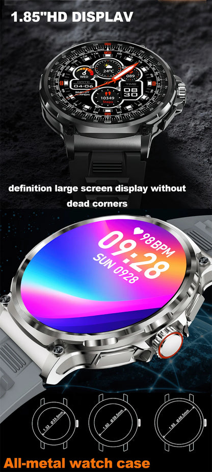 2024 Men's Smart Watch Ultra HD AMOLED Screen Bluetooth Call GPS Tracker 1.85 Inch Screen With 710 Mah Battery