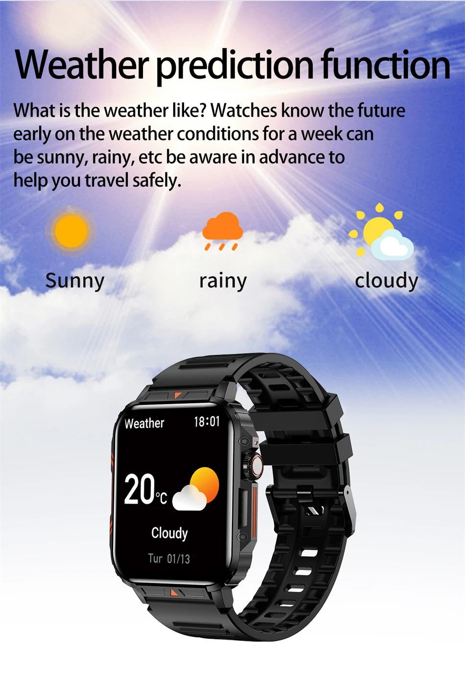 2024 New Military Man Smart Watch Outdoor 1.95 Bluetooth Call IP68 Waterproof Fitness Tracker for Android IOS