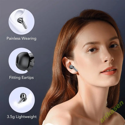 Bluetooth 5.0 Wireless Earbuds Headphones with 52 Hrs Playtime LED Display Waterproof IPX7 4 Mic Call Noise Cancelling Charging Case