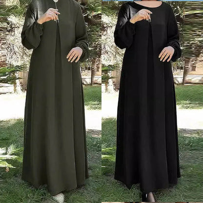 Casual Sequin Sundress Abaya Women's Fashionable Muslim Dress Robe Elegant Islamic Clothing for Dubai Saudi Arabia