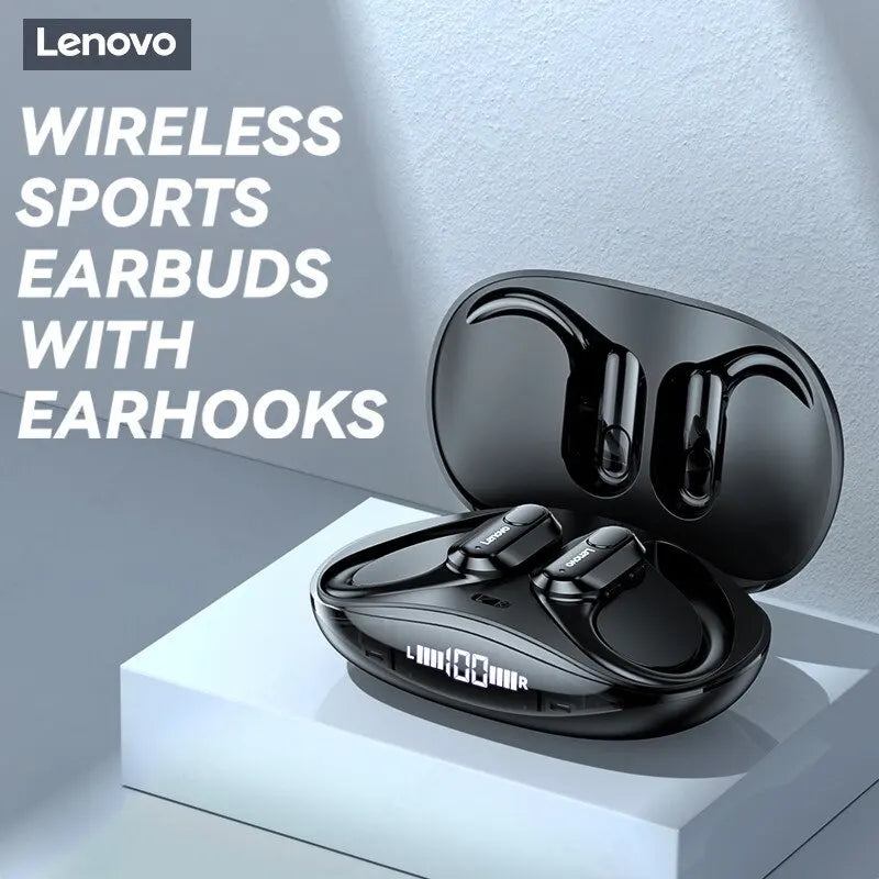 Lenovo XT80 Sports Wireless Headphones with Mics Button Control LED Power Display Hifi Stereo Sound