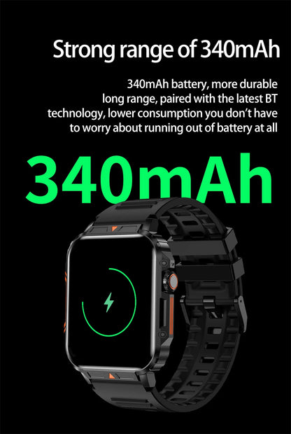 2024 New Military Man Smart Watch Outdoor 1.95 Bluetooth Call IP68 Waterproof Fitness Tracker for Android IOS