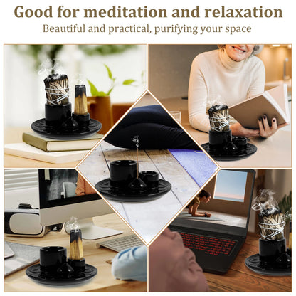 Elegant Palo Santo Sticks Holder Ceramic Incense Burner Multi-Purpose Candle Stove for Short Duration Eye Catching Design