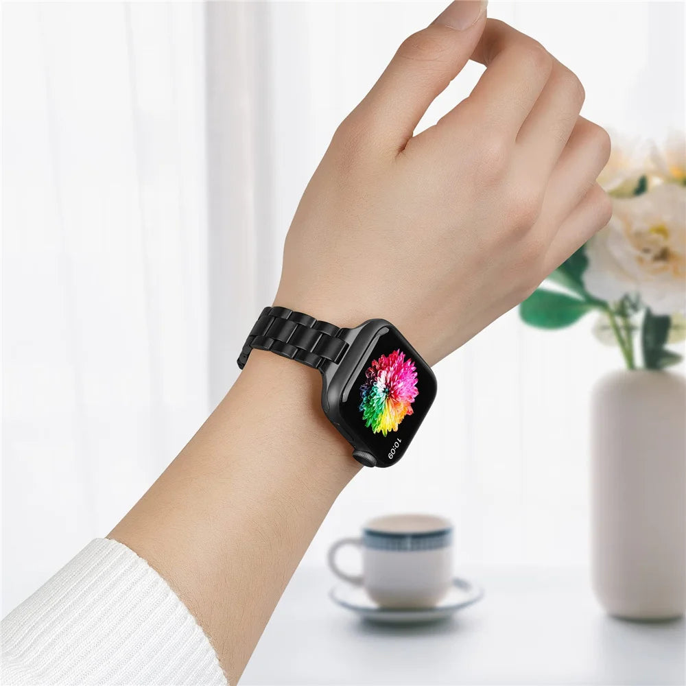 Stainless Steel Slim Loop Watch Band for Apple Watch with Eye-Catching Design Available in Multiple Sizes