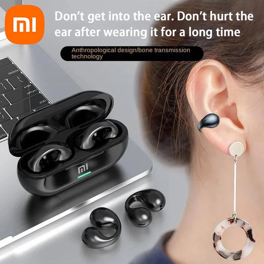 Xiaomi Bone Conduction Headphones Wireless Earbuds with 3D Surround Stereo Bass Sports Headset Bluetooth-Compatible Ear-Clip