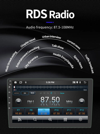 Android 11 4G GPS Car Audio Multimedia Player BQCC 4Core 2 Din Car Radio Androidauto Carplay with WIFI BT IPS 7"/9"/10" Screen Size