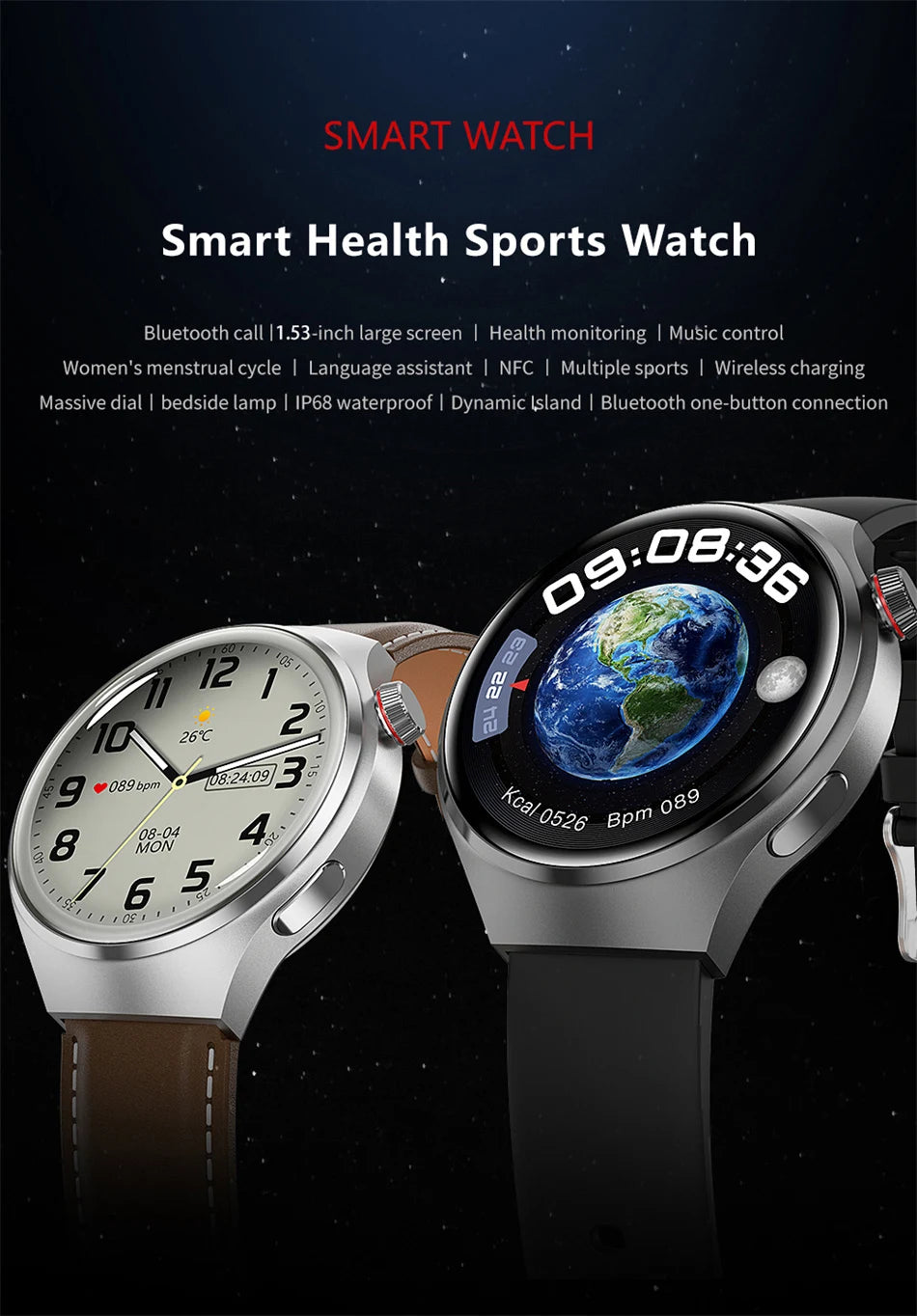 For HUAWEI GT4 Pro GPS NFC Smart Watch Men 360*360 AMOLED Screen Heart rate Bluetooth Call IP68 Waterproof Man Smartwatch 2024