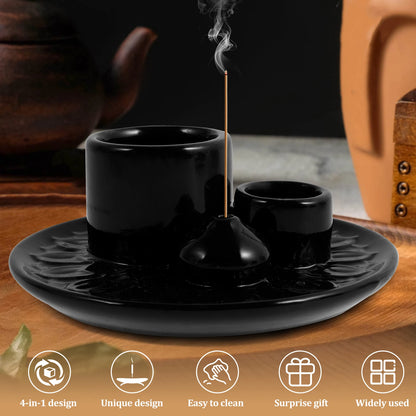 Elegant Palo Santo Sticks Holder Ceramic Incense Burner Multi-Purpose Candle Stove for Short Duration Eye Catching Design