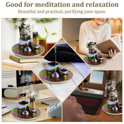 Elegant Palo Santo Sticks Holder Ceramic Incense Burner Multi-Purpose Candle Stove for Short Duration Eye Catching Design